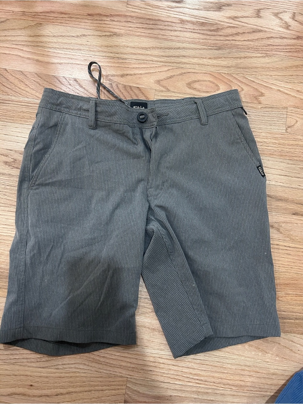 Men’s Charcoal Pinstripe Flat Front Shorts